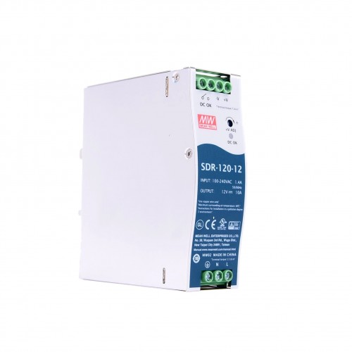 SDR-120-12 MEANWELL 120W 12VDC 10A 115/230VAC 단일 출력 산업용 DIN 레일(PFC 기능 포함)