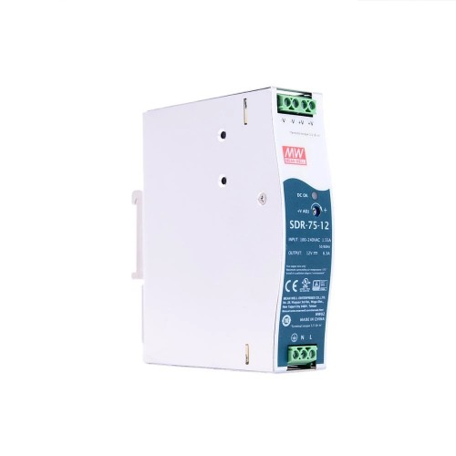 SDR-75-12 MEANWELL 75.6W 12VDC 6.3A 115/230VAC DIN 레일 전원 공급 장치
