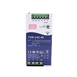 TDR-240-48 MEANWELL 240W 48VDC 5A 400/500VAC PFC 기능이 있는 슬림형 3상 산업용 DIN 레일