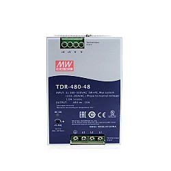 TDR-480-48 MEANWELL 480W 48VDC 10A 400/500VAC PFC 기능이 있는 슬림형 3상 산업용 DIN 레일