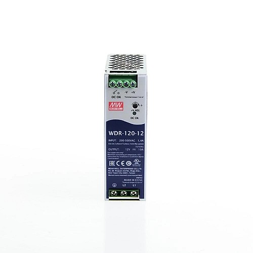 WDR-120-12 MEANWELL 120W 12VDC 10A 230/400VAC 울트라 와이드 입력 산업용 DIN 레일 전원 공급 장치