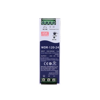 WDR-120-24 MEANWELL 120W 24VDC 5A 180~550VAC DIN 레일 전원 공급 장치