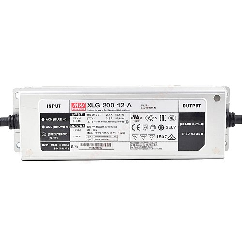 XLG-200-12-A MEANWELL 192W 12VDC 16A 115/230VAC 정전력 모드 LED 드라이버