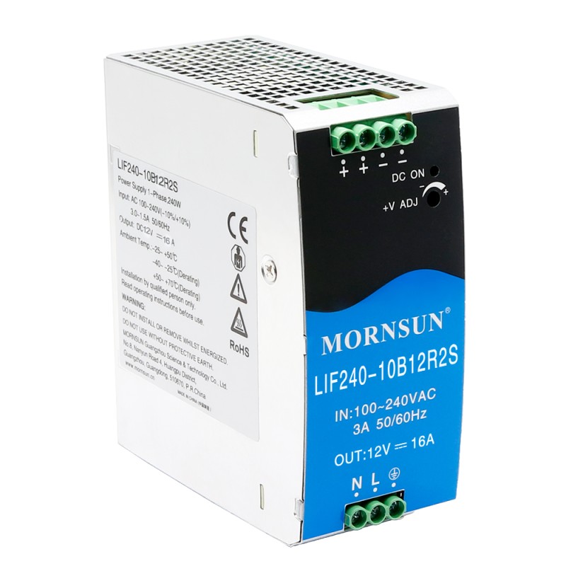 240W 24V 10.0A 85-264VAC/120-370VDC DIN 레일 PFC 기능을 갖춘 스위칭 전원 공급 장치