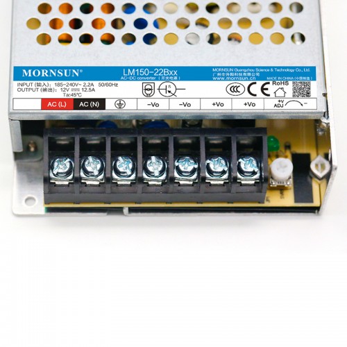 150W 24V 6.5A 165-264VAC/180-370VDC 스위칭 전원 공급 장치