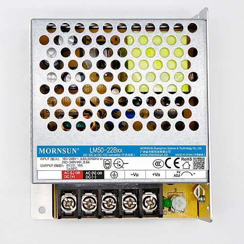 50W 5V 10.0A 165-264VAC/180-373VDC 스위칭 전원 공급 장치