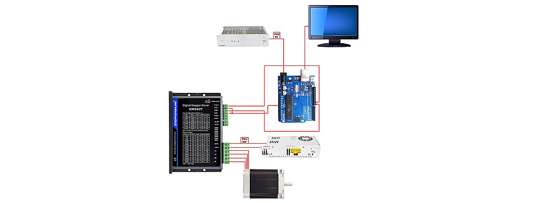 스테퍼 드라이버를 Arduino에 연결하는 방법에 대한 회로도를 보내 주시겠습니까?
