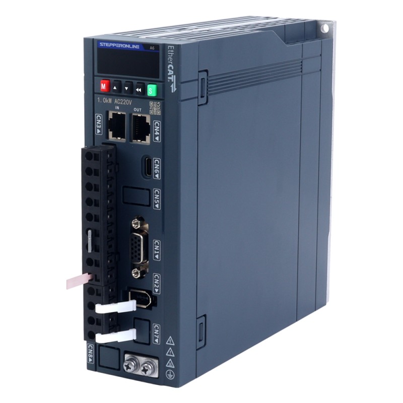 A6H 시리즈 850W EtherCAT AC 서보 모터 키트 1500rpm 5.39Nm 브레이크 포함 17비트 앱솔루트 엔코더 IP67 - A6H-EC850H2B1-M17 | StepperOnline
