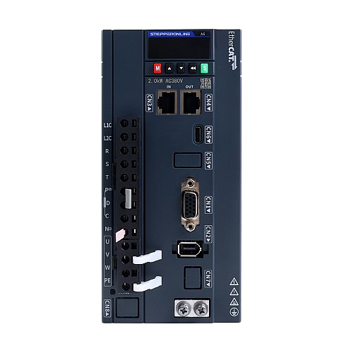 A6 시리즈 2500W EtherCAT AC 서보 모터 키트 3000rpm 7.96Nm 17비트 앱솔루트 엔코더 IP67 - A6-EC2500H3A1-M17 | StepperOnline