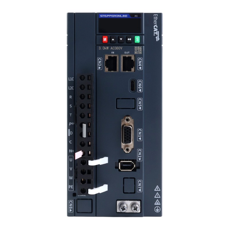 A6H 시리즈 2900W EtherCAT AC 서보 모터 키트 1500rpm 18.60Nm 17비트 앱솔루트 엔코더 IP67 - A6H-EC2900H3A1-M17 | StepperOnline