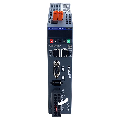 A6 시리즈 400W STO Safe Torque Off EtherCAT AC 서보 모터 키트 3000rpm 1.27Nm 브레이크 포함 17비트 절대형 엔코더 IP67 - A6-EC400H2B1-M17-STO | StepperOnline