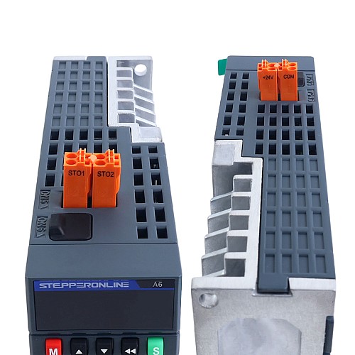 A6 시리즈 400W STO Safe Torque Off EtherCAT AC 서보 모터 키트 3000rpm 1.27Nm 브레이크 포함 17비트 절대형 엔코더 IP67 - A6-EC400H2B1-M17-STO | StepperOnline