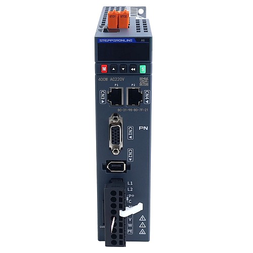 A6 시리즈 400W STO Safe Torque Off PROFINET AC 서보 모터 키트 3000rpm 1.27Nm 브레이크 포함 17비트 절대형 엔코더 IP67 - A6-PN400H2B1-M17-STO | StepperOnline
