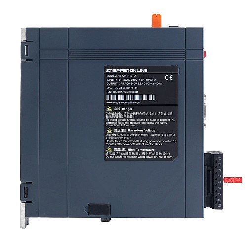 A6 시리즈 400W STO Safe Torque Off PROFINET AC 서보 모터 키트 3000rpm 1.27Nm 브레이크 포함 17비트 절대형 엔코더 IP67 - A6-PN400H2B1-M17-STO | StepperOnline