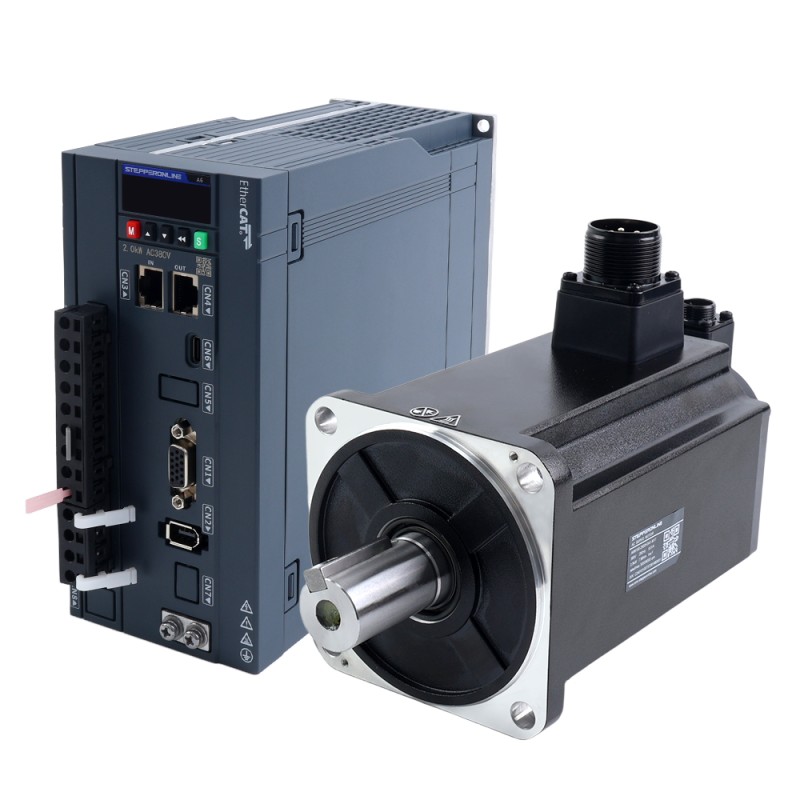 A6 시리즈 2500W EtherCAT AC 서보 모터 키트 3000rpm 7.96Nm 17비트 앱솔루트 엔코더 IP67 - A6-EC2500H3A1-M17 | StepperOnline
