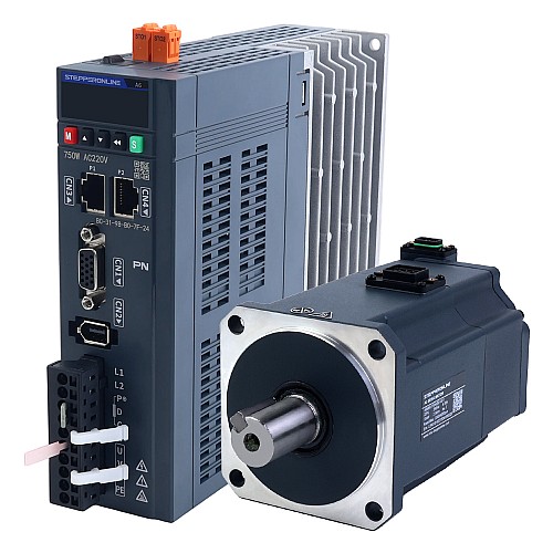 A6 시리즈 750W STO Safe Torque Off PROFINET AC 서보 모터 키트 3000rpm 2.39Nm 브레이크 포함 17비트 절대형 엔코더 IP67 - A6-PN750H2B1-M17-STO | StepperOnline