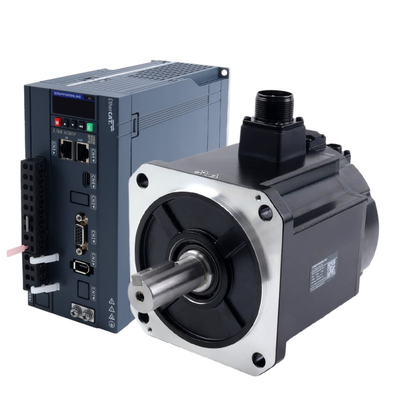 A6H 시리즈 1800W EtherCAT AC 서보 모터 키트 1500rpm 11.50Nm 브레이크 포함 17비트 앱솔루트 엔코더 IP67 - A6H-EC1800H3B1-M17 | StepperOnline