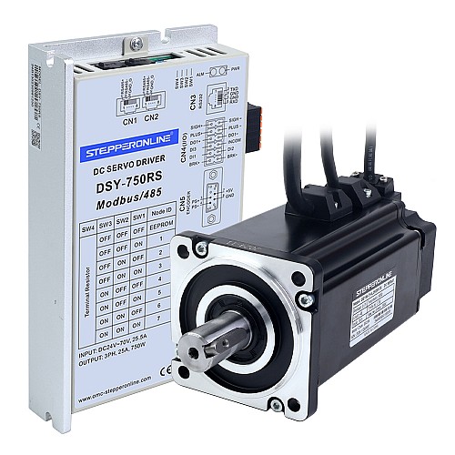 DSY 시리즈 750W RS485 DC 서보 모터 24-70VDC 2.39Nm w/ 브레이크 3000rpm 17비트 증분형 인코더 IP65 - DSY-RS750L2B2-M17S | StepperOnline