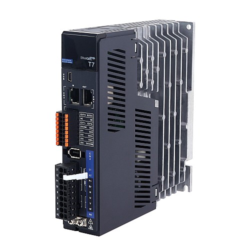 T7 시리즈 EtherCAT 400W AC 서보 모터 키트 3000rpm 1.27Nm 23비트 인코더 IP67 - T7-EC400H2A1-M23 | StepperOnline