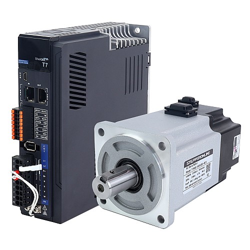 T7 시리즈 EtherCAT 1000W AC 서보 모터 키트 3000rpm 3.18Nm 브레이크 포함 23비트 인코더 IP67 - T7-EC1000H2B1-M23 | StepperOnline