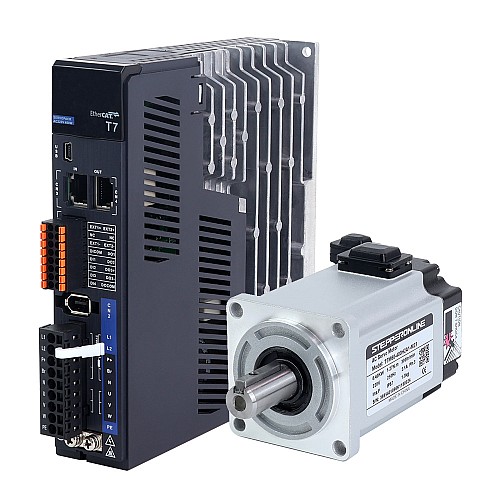 T7 시리즈 EtherCAT 400W AC 서보 모터 키트 3000rpm 1.27Nm 23비트 인코더 IP67 - T7-EC400H2A1-M23 | StepperOnline