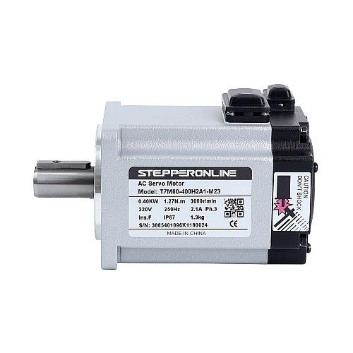 T7 시리즈 EtherCAT 400W AC 서보 모터 키트 3000rpm 1.27Nm 23비트 인코더 IP67 - T7-EC400H2A1-M23 | StepperOnline