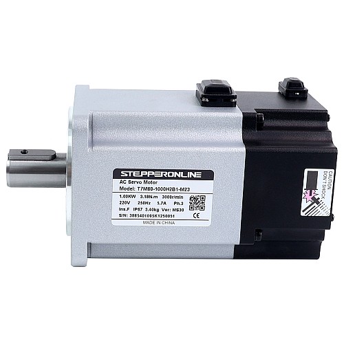 T7 시리즈 EtherCAT 1000W AC 서보 모터 키트 3000rpm 3.18Nm 브레이크 포함 23비트 인코더 IP67 - T7-EC1000H2B1-M23 | StepperOnline