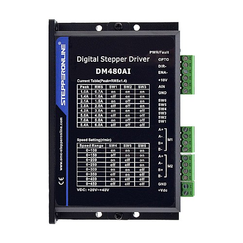 스테퍼 모터 컨트롤러 2 채널 1.0-8.4A 20-40VDC 속도 조절 가능