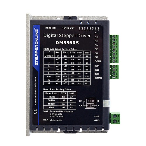 Nema 17, 23, 24 스테퍼 모터용 Modbus RS485 스테퍼 드라이버 1.0-5.6A 24-48VDC