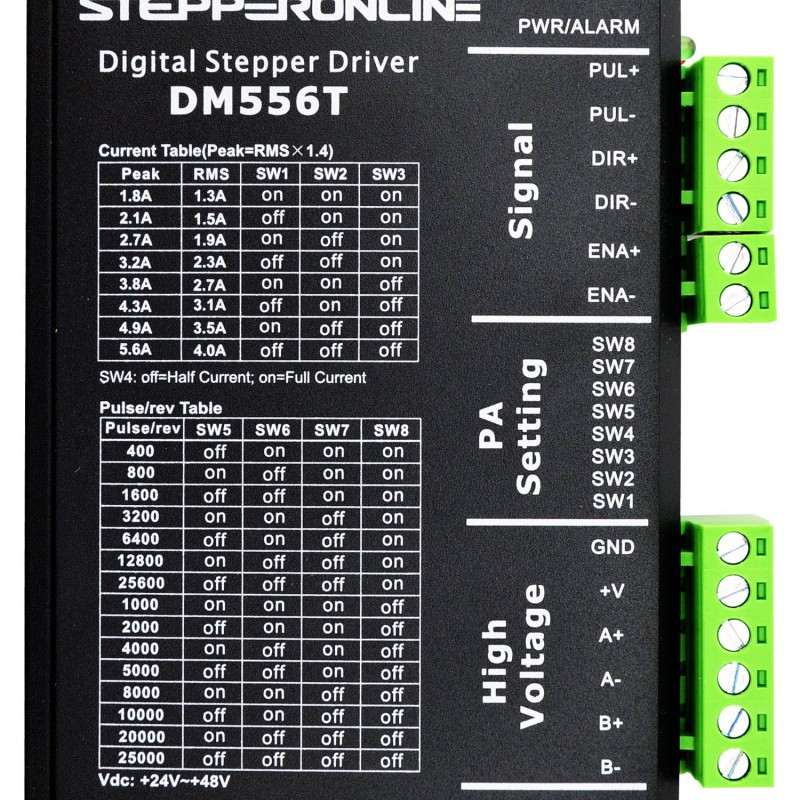 3축 스테퍼 CNC 키트 3.0Nm(425oz.in) 4.2A Nema 23 스테퍼 모터 및 드라이버 DM556T 및 48V 전원 공급 장치