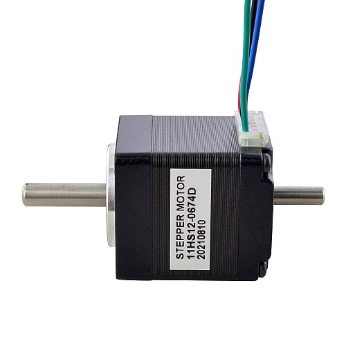 이중 샤프트 Nema 11 양극성 1.8deg 7Ncm(9.91oz.in) 0.67A 28x28x31.5mm 4선 이중 샤프트 Nema 11 양극성 1.8deg 7Ncm(9.91oz.in) 0.67A 28x28x31.5mm 4선