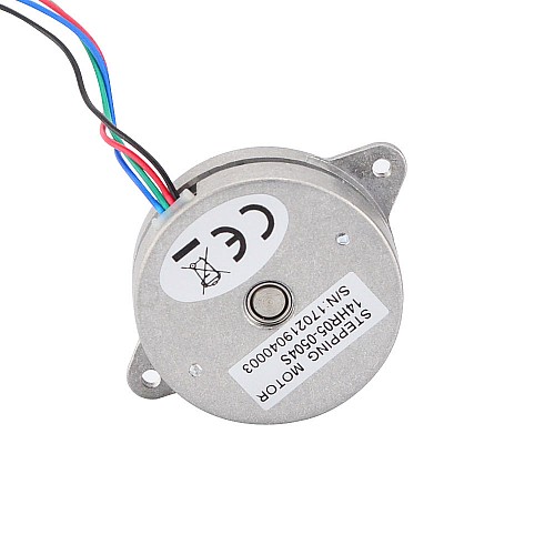 원형 Nema 14 양극 0.9deg 5Ncm(7.08oz.in) 0.5A  Φ36x12.5mm 4 전선 - 14HR05-0504S | StepperOnline