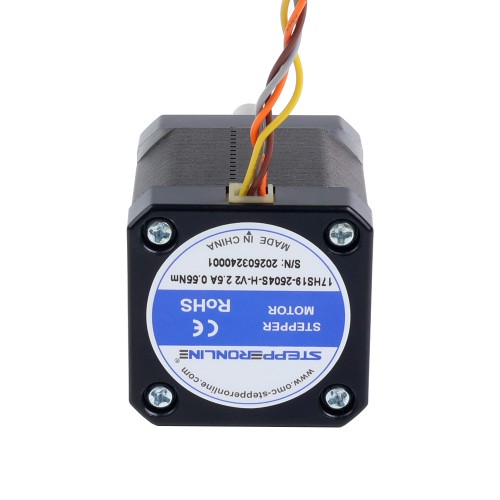 Nema 17 고온 스테퍼 모터 55Ncm(77.93oz.in) 55mm Φ8mm 원형 샤프트 절연 클래스 H 180C - 17HS19-2504S-H-V2 | StepperOnline