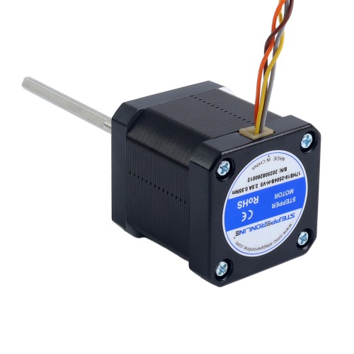 Nema 17 고온 스테퍼 모터 55Ncm (77.93oz.in) 80mm D형 샤프트 Φ5mm 절연 등급 H 180C - 17HS19-2504S-H-V5 | StepperOnline