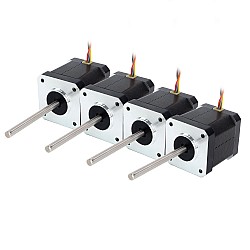 4pcs Nema 17 고온 스테퍼 모터 55Ncm(77.93oz.in) 55mm 원형 샤프트 절연 클래스 H 180C