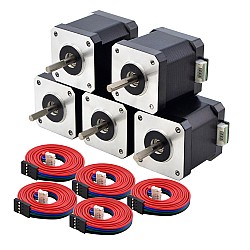 5개 E 시리즈 Nema 17 바이폴라 55Ncm(77.88oz.in) 2A 42x42x48mm 4 전선 w/ 1m 케이블 및 커넥터