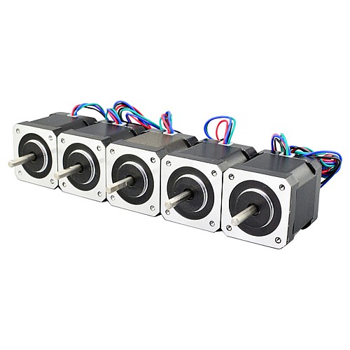 5개 Nema 17 바이폴라 59Ncm(83.55oz.in) 2A 42x48mm 4 전선 w/ 1m 케이블 및 커넥터 5개 Nema 17 바이폴라 59Ncm(83.55oz.in) 2A 42x48mm 4 전선 w/ 1m 케이블 및 커넥터