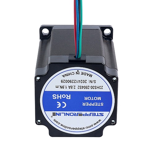 Nema 23 바이폴라 1.9Nm(269.06oz.in) 2.8A 57x57x76mm 4 와이어 Φ8mm 샤프트 - 23HS30-2804S2 | StepperOnline