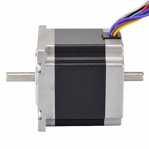 이중 샤프트 Nema 23 유니/바이폴라 1.8deg 1.26Nm(178.4oz.in) 3A 57x56mm 8 전선