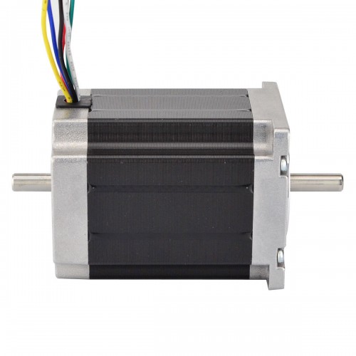 이중 샤프트 Nema 23 단극 1.8deg 1.35Nm(191.2oz.in) 3A 57x76mm 6 전선