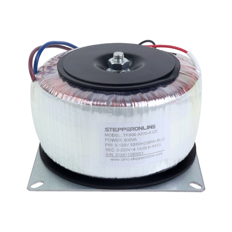 900VA 단상 토로이달 변압기 120VAC ~ 220VAC 4.10A 50/60Hz - TR900-A220-A120 | StepperOnline