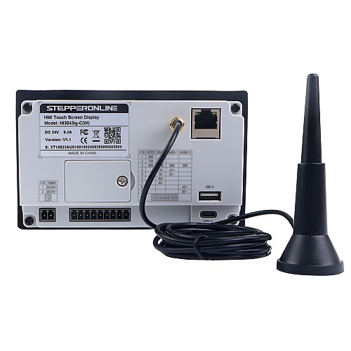 4.3 480x272px RS-485 직렬 포트 및 USB 128MB/FLASH 128MB/메모리 WiFi 모듈이 포함된 HMI 터치 스크린 LED 디스플레이 - HI3043ig-C(W) | StepperOnline