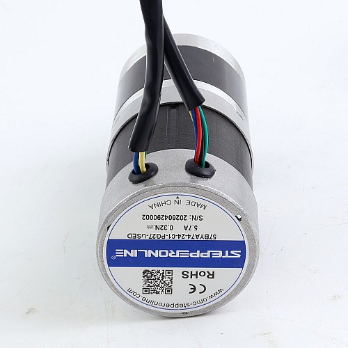 중고 - 중국 재고 - 24V 101W 원형 기어 BLDC 모터 6.90Nm(977.12oz.in) 27:1 원형 유성 기어박스 - 57BYA74-24-01-PG27-USED | StepperOnline